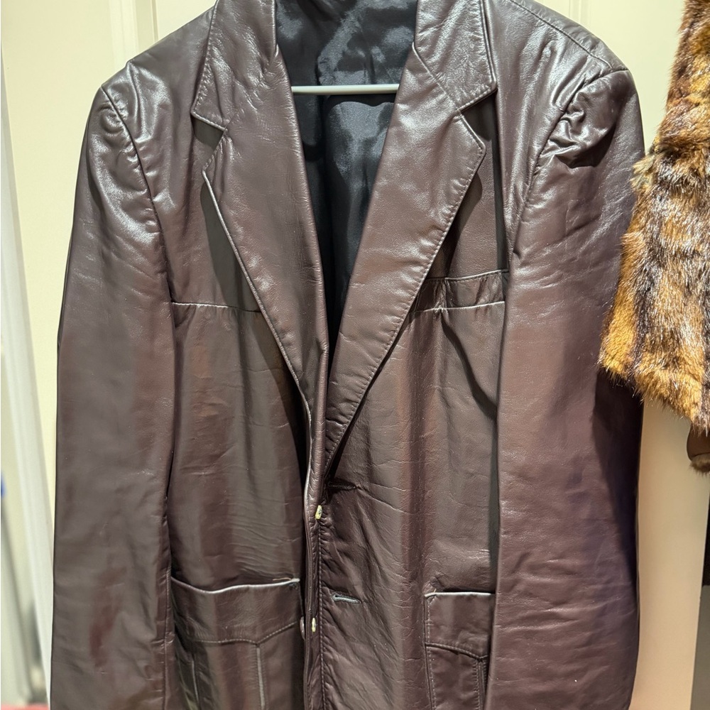 Clipper mist Men's Brown Leather Jacket
